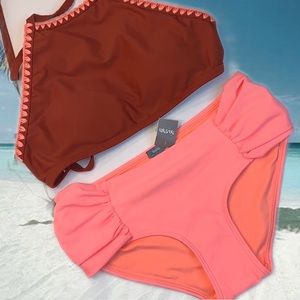Aerie Brown and Pink Bikini Set